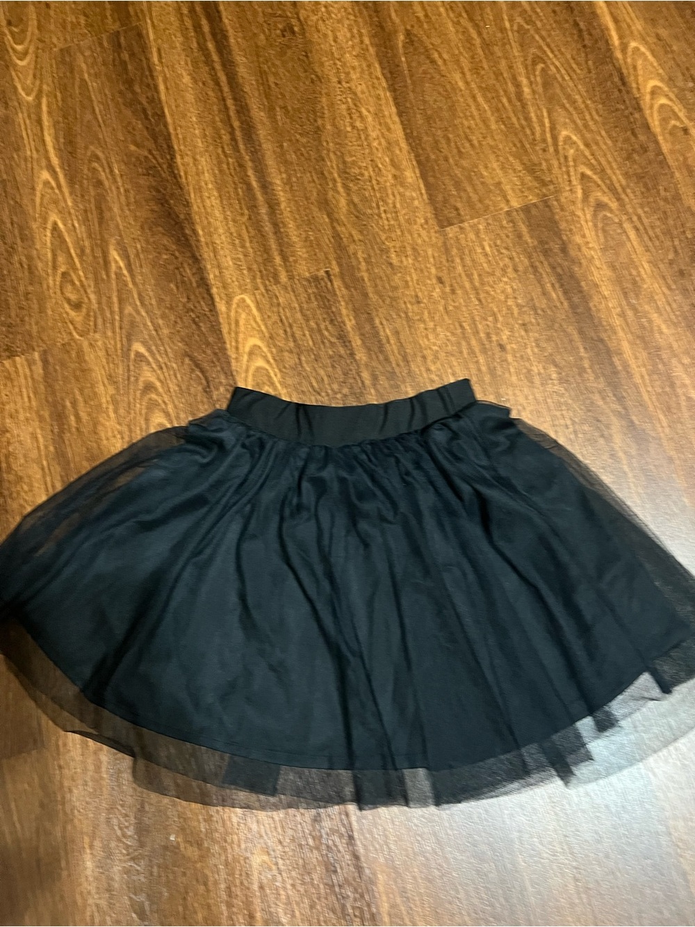 Black Tulle Skater Skirt for Kids — Elastic Waist